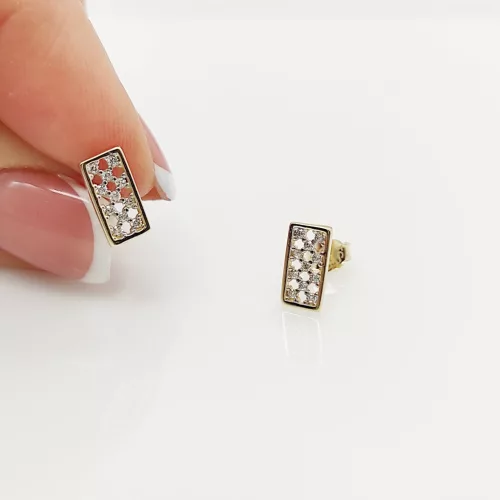 Sárga arany köves téglalap fülbevaló