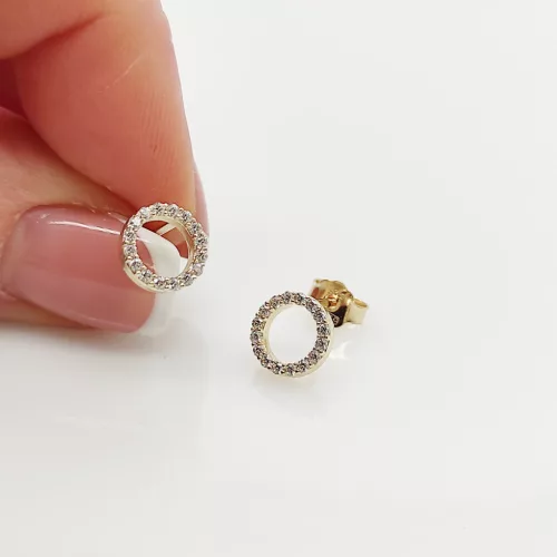 Sárga arany köves kör fülbevaló