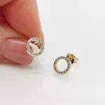 Sárga arany köves kör fülbevaló