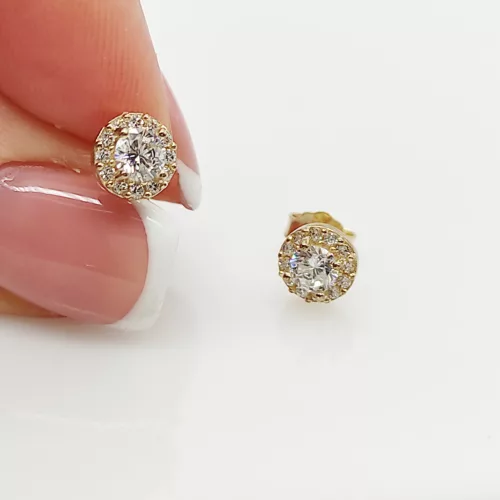 Sárga arany sokköves kör fülbevaló