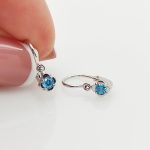 Fehér arany kék köves fülbevaló