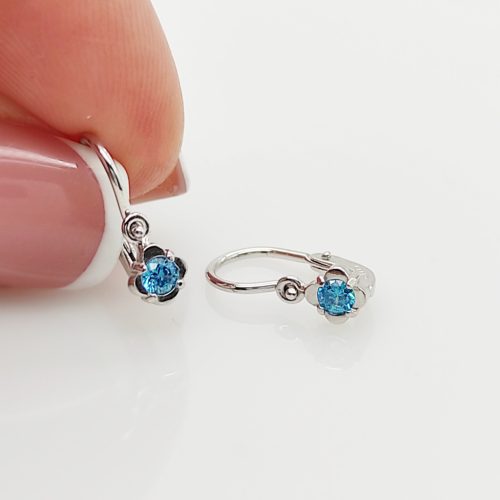 Fehér arany kék köves fülbevaló