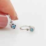 Fehér arany kék köves fülbevaló