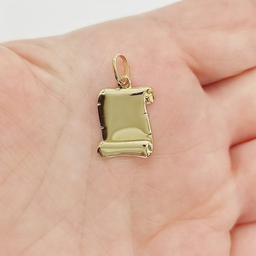 Sárga arany gravírozható pergamen medál