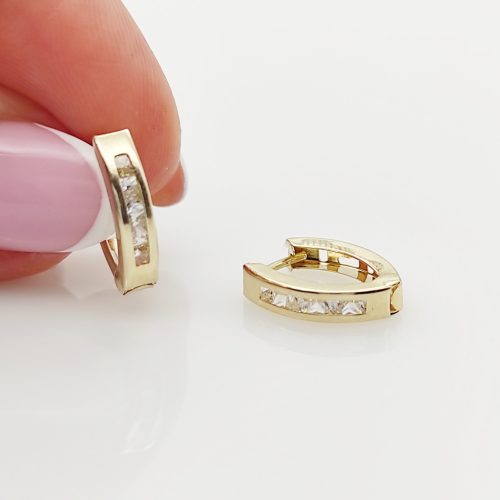 Sárga arany modern köves Victoria fülbevaló