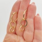 Sárga arany függő karikás fülbevaló