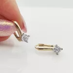 Sárga arany klasszikus egy köves fülbevaló