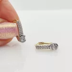 Sárga arany szikrázó köves fülbevaló