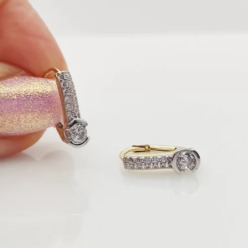 Sárga arany szikrázó köves fülbevaló