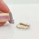 Sárga arany szikrázó köves fülbevaló