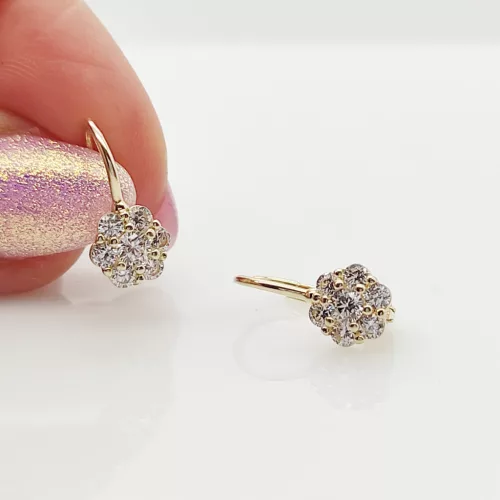 Sárga arany kis virág fülbevaló