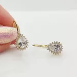 Sárga arany csepp alakú köves fülbevaló