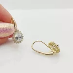 Sárga arany csepp alakú köves fülbevaló