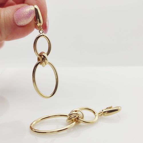 Sárga arany függő karikás fülbevaló