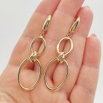 Sárga arany függő karikás fülbevaló