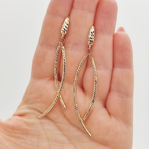 Sárga arany metszett pálcika fülbevaló