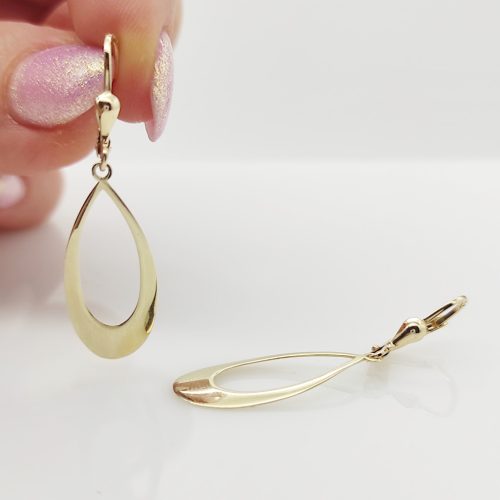 Sárga arany modern csepp alakú fülbevaló