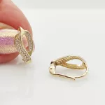 Sárga arany modern köves fülbevaló