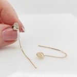 Sárga arany átfűzős fülbevaló