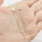 Sárga arany átfűzős fülbevaló