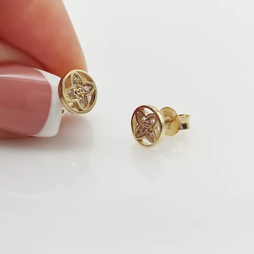 Sárga arany virág fülbevaló