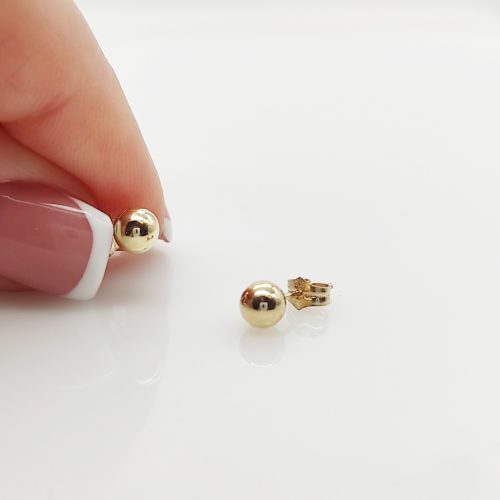 Sárga arany gömb fülbevaló - 4 mm