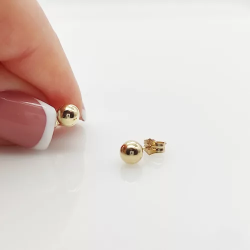 Sárga arany gömb fülbevaló - 4 mm