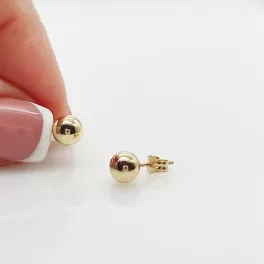 Sárga arany gömb fülbevaló - 5 mm