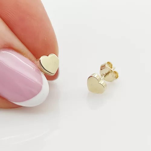 Sárga arany tömött szív fülbevaló