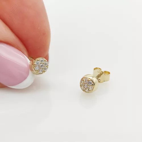 Sárga arany köves gömb fülbevaló