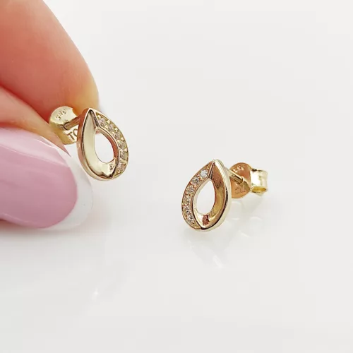 Sárga arany félig köves csepp fülbevaló