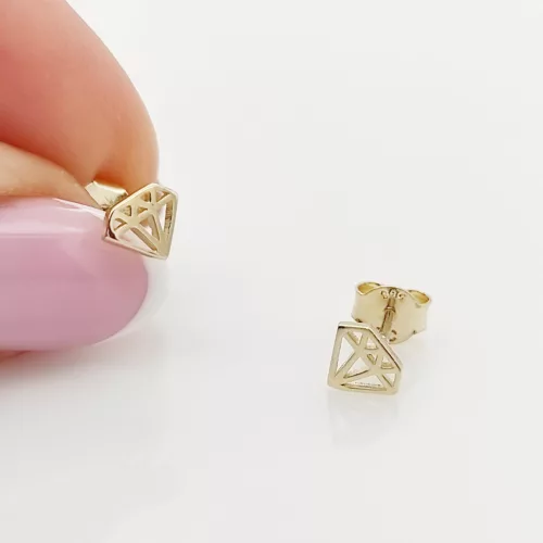 Sárga arany drágakő formájú fülbevaló