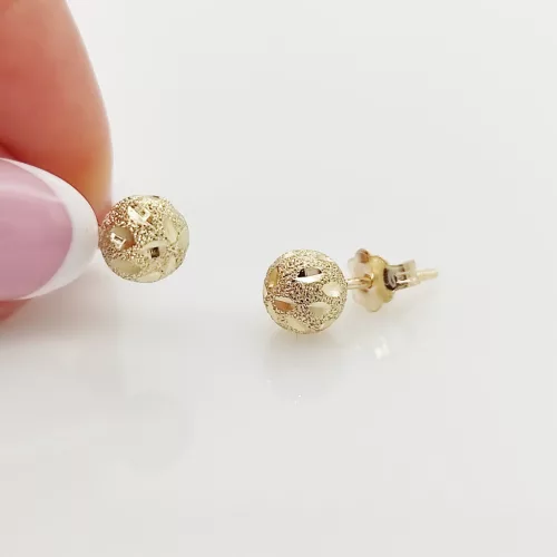 Sárga arany metszett gömb fülbevaló