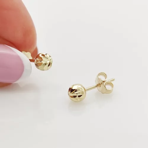 Sárga arany metszett gömb fülbevaló