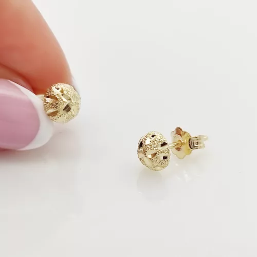 Sárga arany metszett gömb fülbevaló