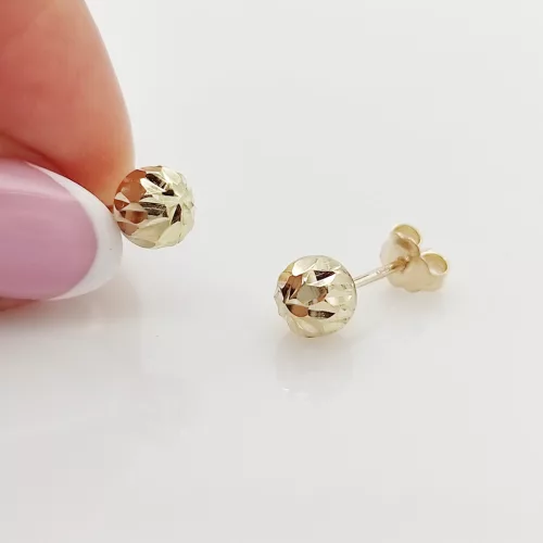 Sárga arany metszett gömb fülbevaló