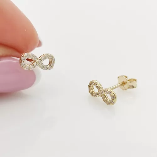 Sárga arany köves végtelen fülbevaló