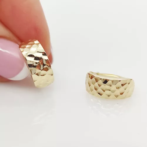 Sárga arany klasszikus metszett fülbevaló