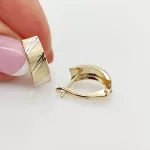 Sárga-fehér arany klasszikus metszett fülbevaló