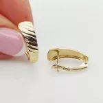 Sárga arany klasszikus metszett fülbevaló