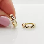 Sárga arany klasszikus metszett fülbevaló