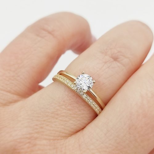 Sárga arany egy soros hercegnő gyűrű