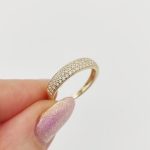 Sárga arany tripla sorköves gyűrű