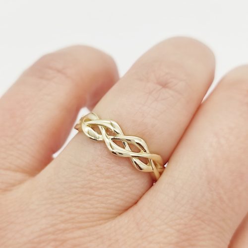 Sárga arany fonott gyűrű