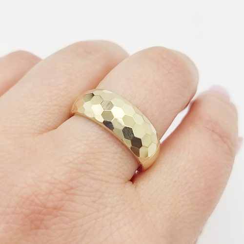 Sárga arany mintás gyűrű