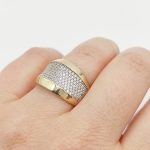 Sárga arany gyűrű cirkóniákkal