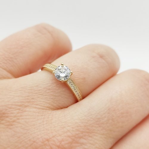 Sárga arany gyűrű cirkóniával