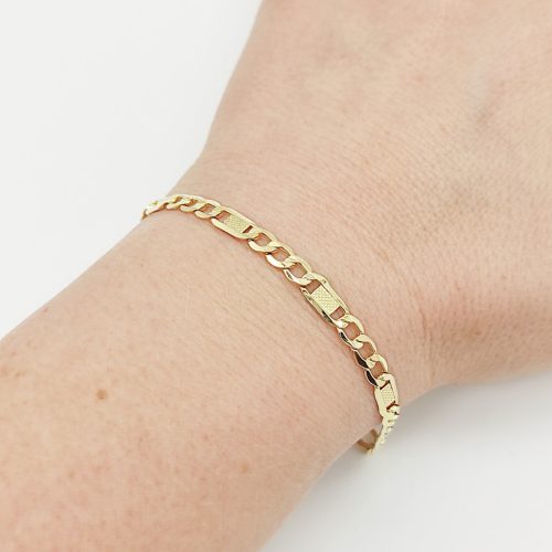 Sárga arany metszett figaro karlánc