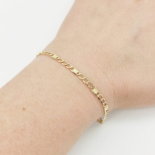 Sárga arany metszett figaro karlánc