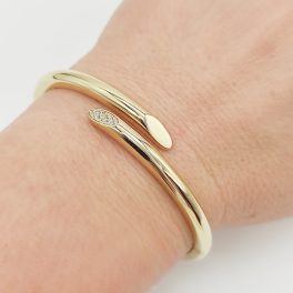 Sárga arany modern mutatós karperec